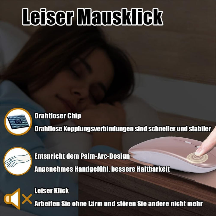 Bluetooth Tastatur Kabellos, Maus Tastatur Sets,Funktastatur Mit Maus Mini Tastatur Ultra-Dünn Wirel