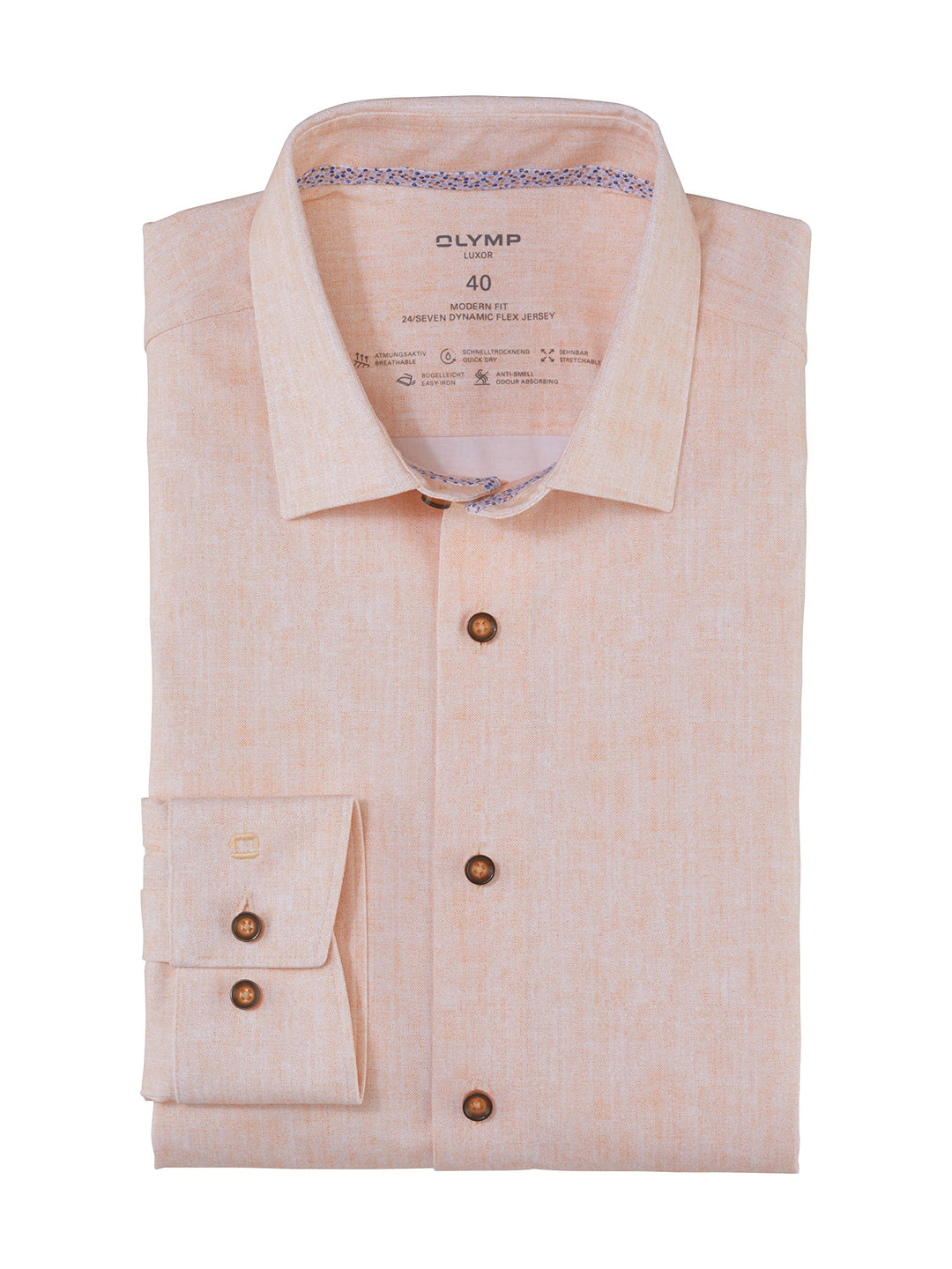 OLYMP Herren Businesshemd Langarm Luxor 24/Seven,modern fit,New Kent 37 Mandarin 82, 37 Mandarin 82