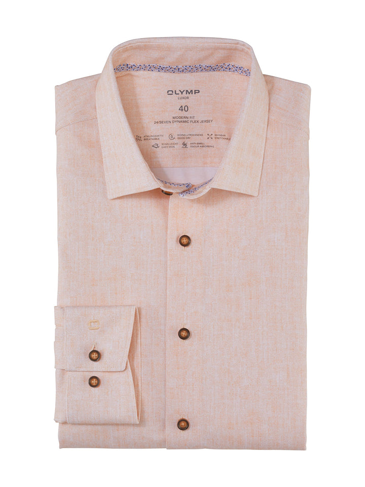 OLYMP Herren Businesshemd Langarm Luxor 24/Seven,modern fit,New Kent 37 Mandarin 82, 37 Mandarin 82
