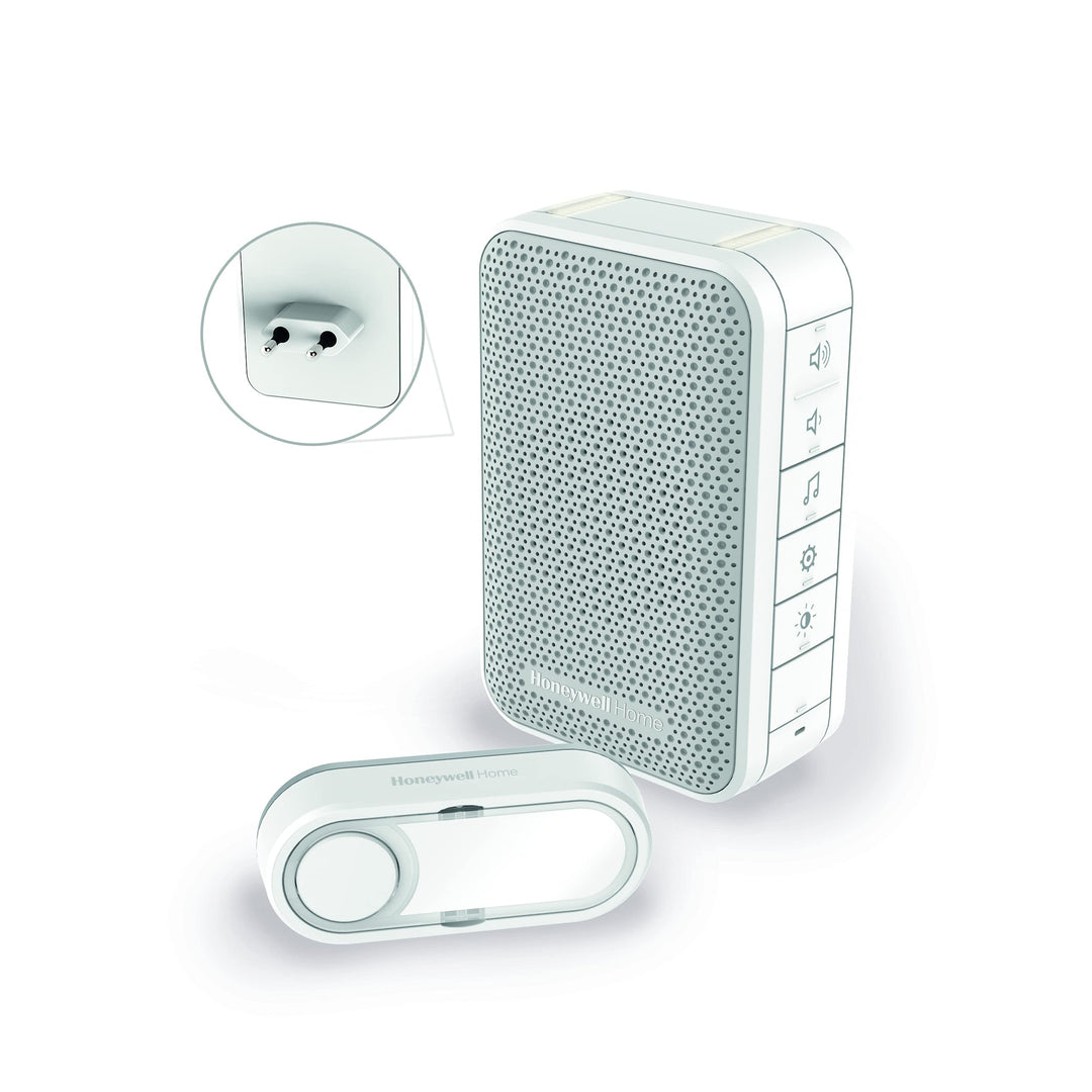 Honeywell Home DC313SP2 Serie 3 Einsteck-Türgong mit Klingeltaster (weiss) Einsteck - led, Einsteck