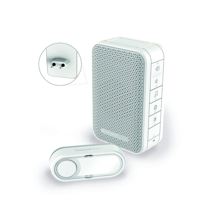 Honeywell Home DC313SP2 Serie 3 Einsteck-Türgong mit Klingeltaster (weiss) Einsteck - led, Einsteck