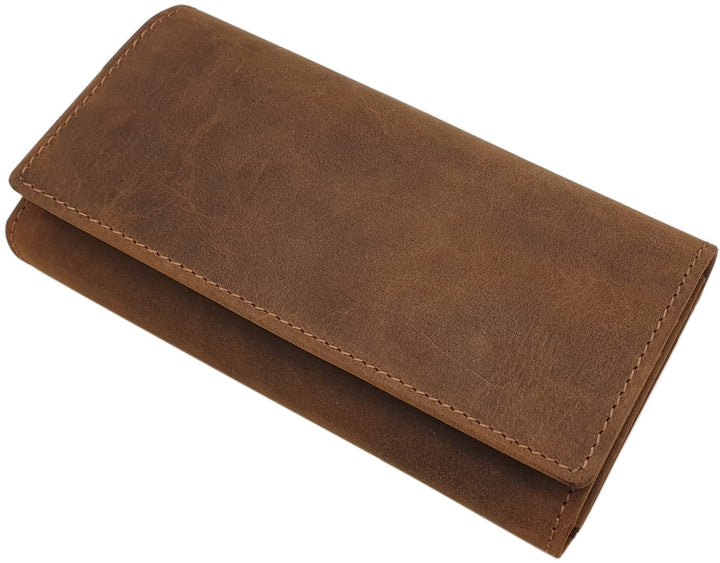 myledershop Grosse Büffel-Vollleder Damen Geldbörse/Geldbeutel/Portemonnaie/Geldtasche mit Colibri-M