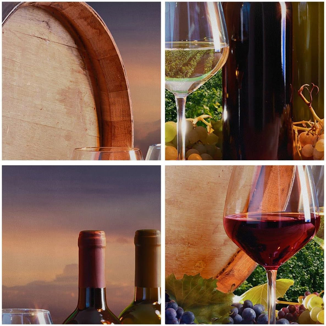 Bilder auf Leinwand Wein Weinberg Sommer Leinwandbild mit Rahmen 70x50cm Wandbilder Dekoration Wohnz