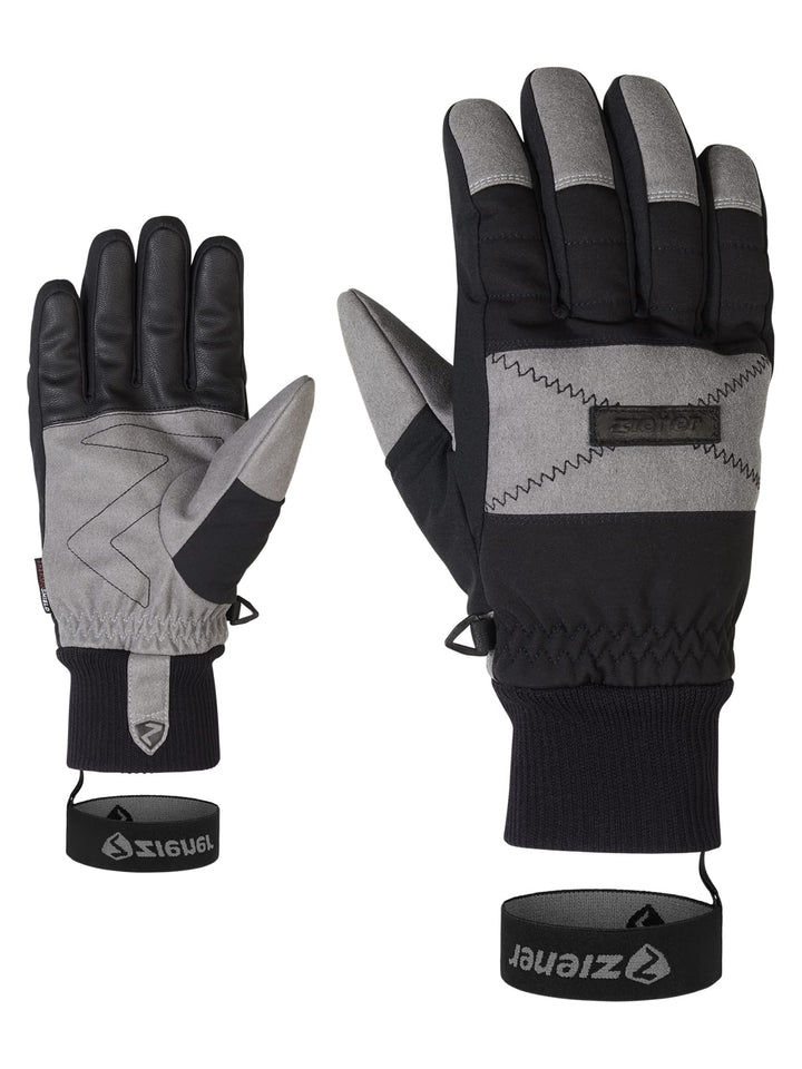 Ziener Herren Gendo Ski-Handschuhe/Wintersport | atmungsaktiv, wasserdicht, trendig 10 Schwarz, 10 S