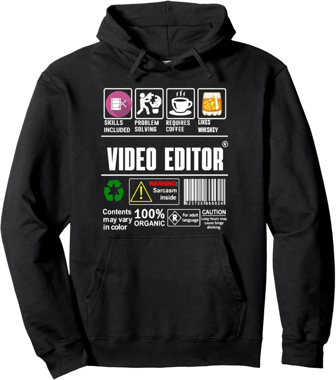 Video-Editor-Fähigkeiten enthalten Problemlösung Pullover Hoodie