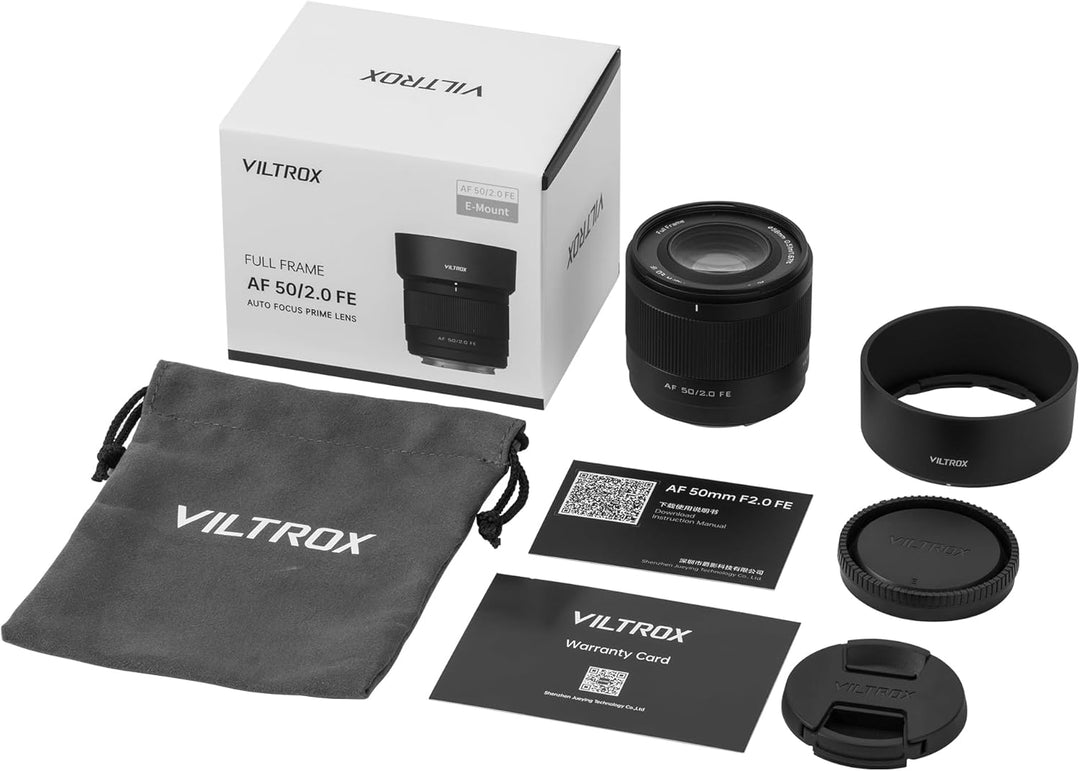 VILTROX 50mm F2 Vollformat Objektiv für Sony, AF 50mm f/2.0 FE Standard Prime Objektiv für Sony e Mo