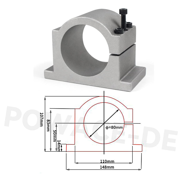 RATTMMOTOR 2.2kW 220V Wassergekühlter Spindelmotor mit 14 Stück ER20 Spannzangen und VFD Frequenzumr