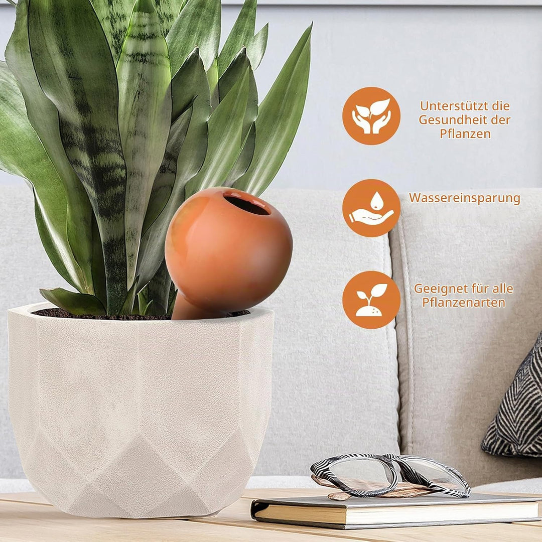 EXLECO 8 x 360ml Tonkegel Bewässerung Pflanzen Gross Bewässerungskugel Pflanzen Wasserspender Ton Au