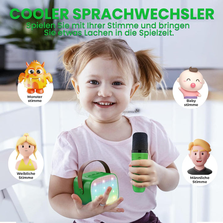 Karaoke Maschine Kinder mit 2 Mikrofonen: [Premiumversion] Mini Karaoke Maschine, Geschenk für Mädch