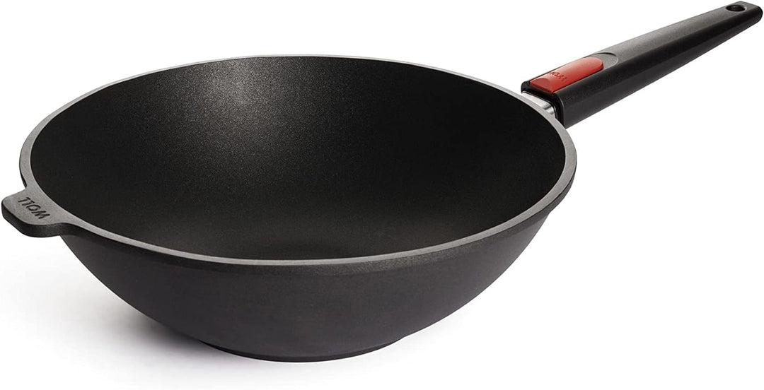 Woll Nowo Titanium Wok- und Rührpfanne - Induktiv-, 30 cm, 10 cm hoch, mit abnehmbarem Stiel - Geeig
