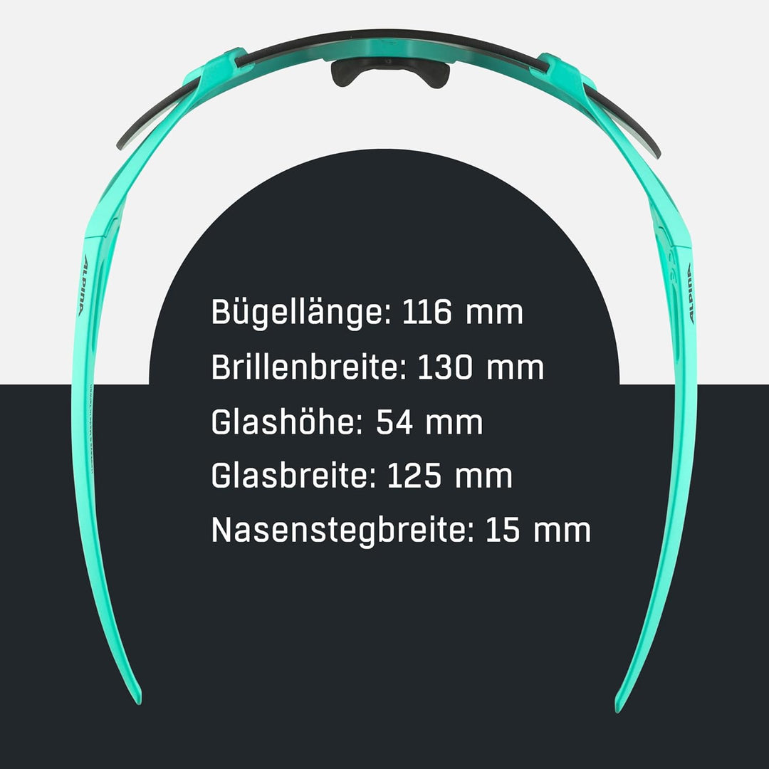 ALPINA Unisex Sport- & Fahrradbrille Sportbrille (1er Pack) Einheitsgrösse turquoise matt, Einheitsg
