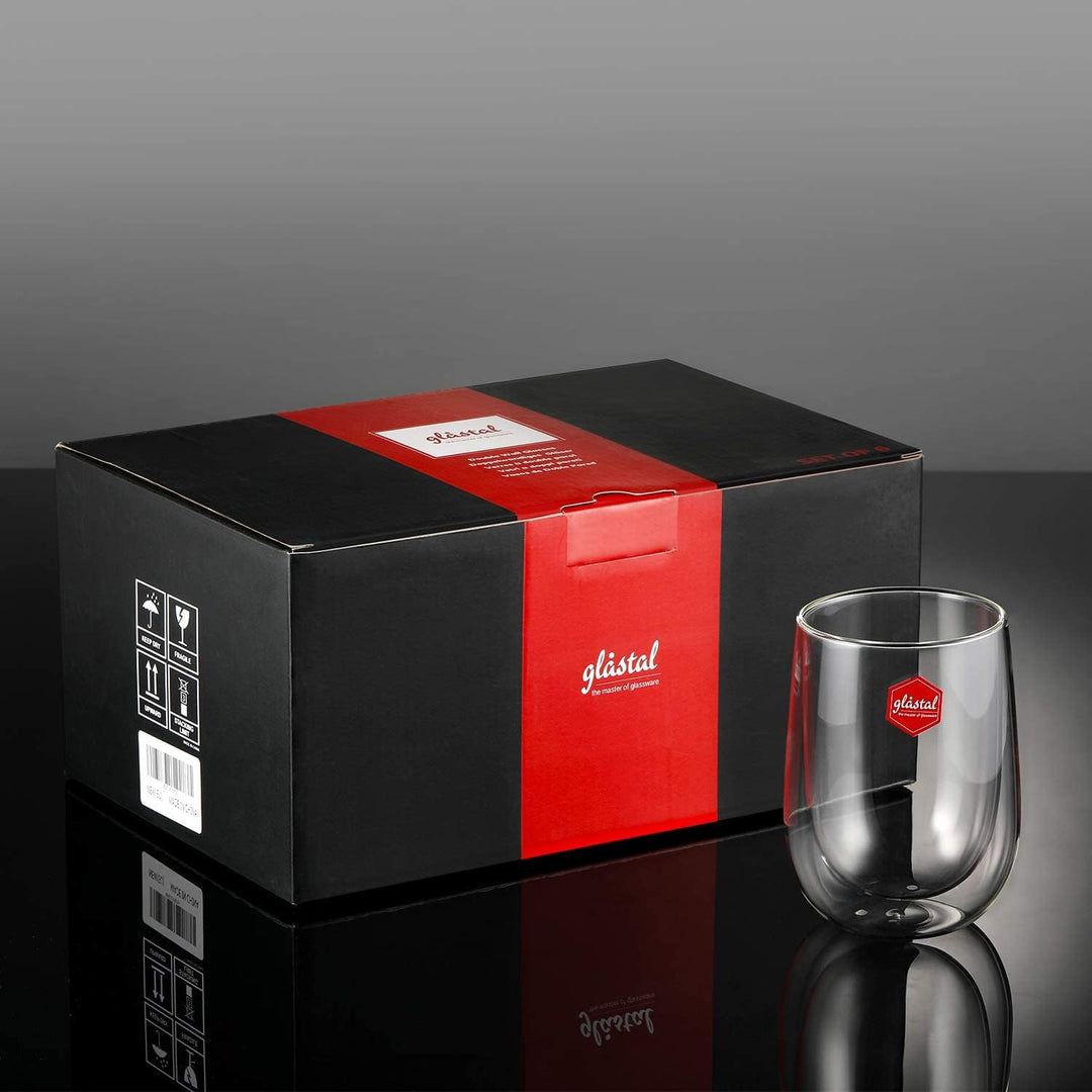 glastal 350ml Doppelwandige Latte Macchiato Gläser Set Borosilikatglas Kaffeetassen Glas 6er Set Kaf