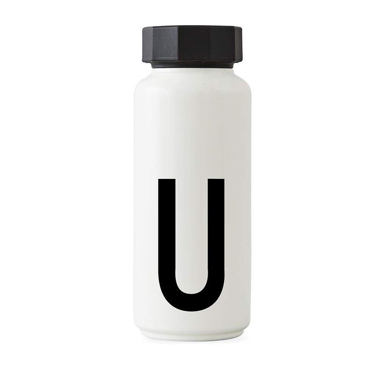 Design Letters Persönliche Edelstahl Trinkflasche Weiss (U) |500 ml| Kohlensäure geeignet BPA-Frei T