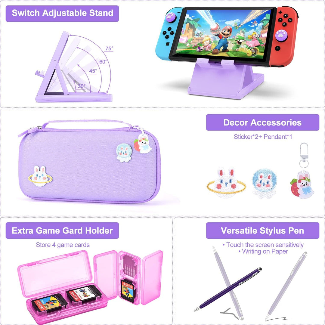 Switch Tasche für NS Switch - innoAura 18 in 1 Switch Zubehör mit Switch Hülle, Switch Hülle, Switch
