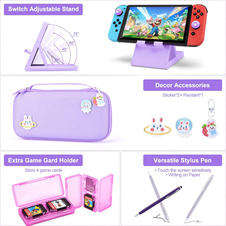 Switch Tasche für NS Switch - innoAura 18 in 1 Switch Zubehör mit Switch Hülle, Switch Hülle, Switch