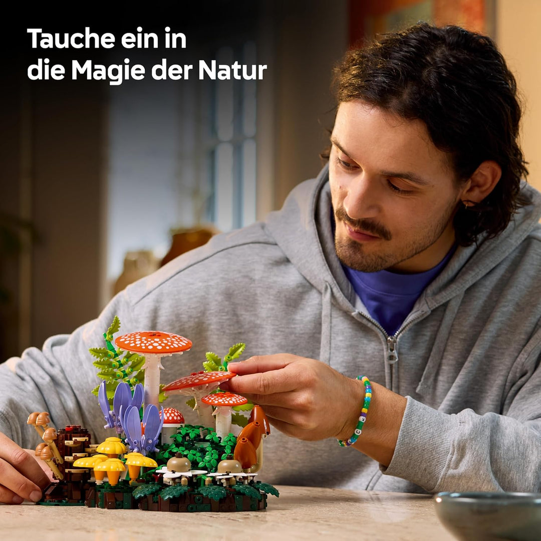 LEGO Botanicals Waldpilze - Künstliches Pflanzen Set für Erwachsene - inkl. Fliegenpilz & Kunstblume