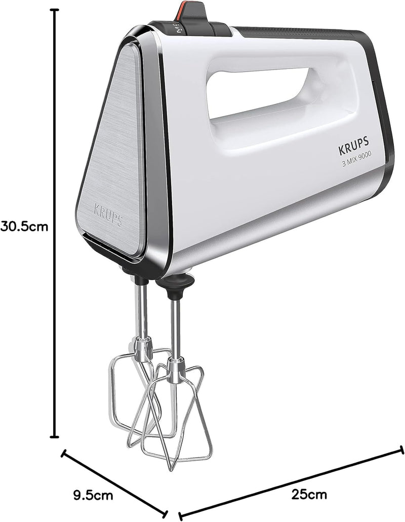 Krups GN9121 3 Mix 9000 Handmixer | 750 Watt | Geschwindigkeitsregler | Turbomodus | Auswurffunktion