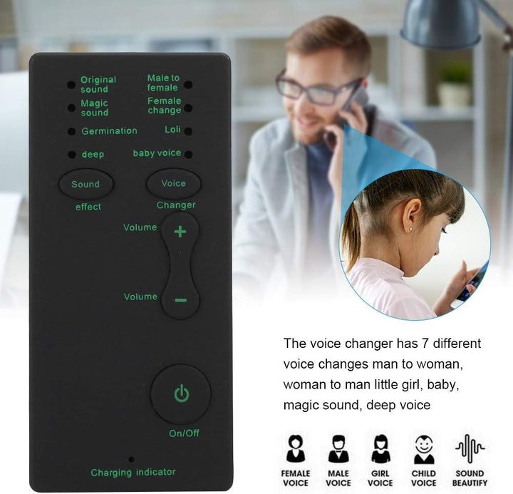 Dpofirs Voice Changer Soundkarte für Computer, Sound Converter mit 7 verschiedenen Sprachänderungen,