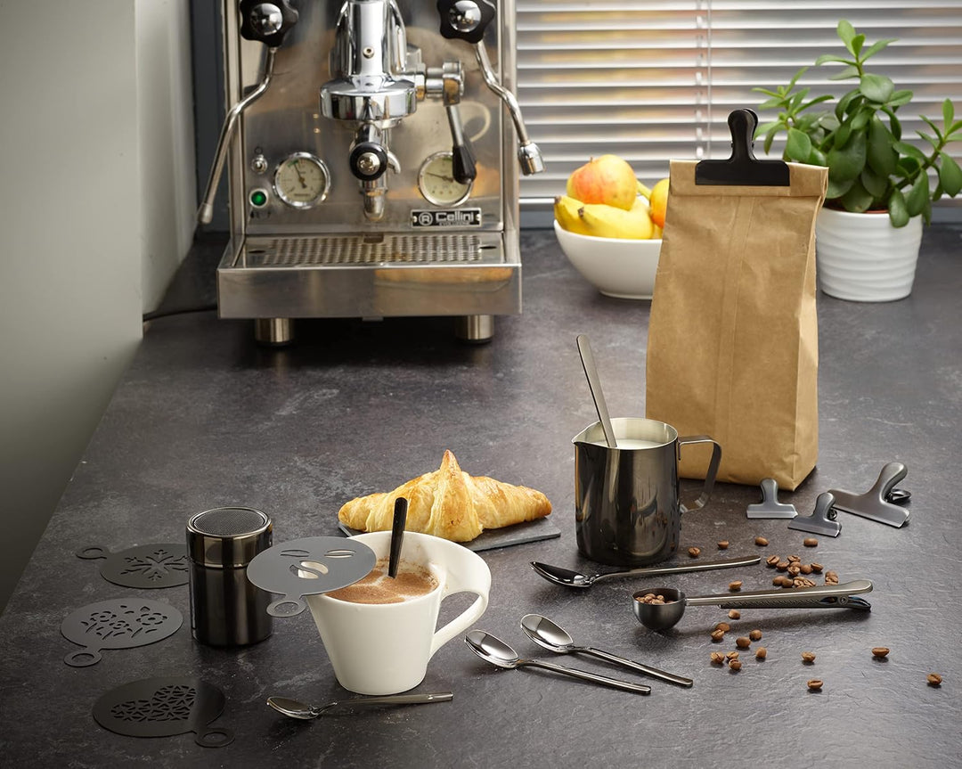 Echtwerk Kaffeezubehör-Set, 23-tlg, Milchschaumkännchen 350 ml, Kakaostreuer, 4x Espresso-, 4x Cappu