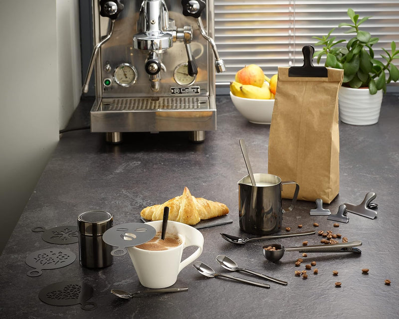 Echtwerk Kaffeezubehör-Set, 23-tlg, Milchschaumkännchen 600 ml, Kakaostreuer, 4x Espresso-, 4x Cappu