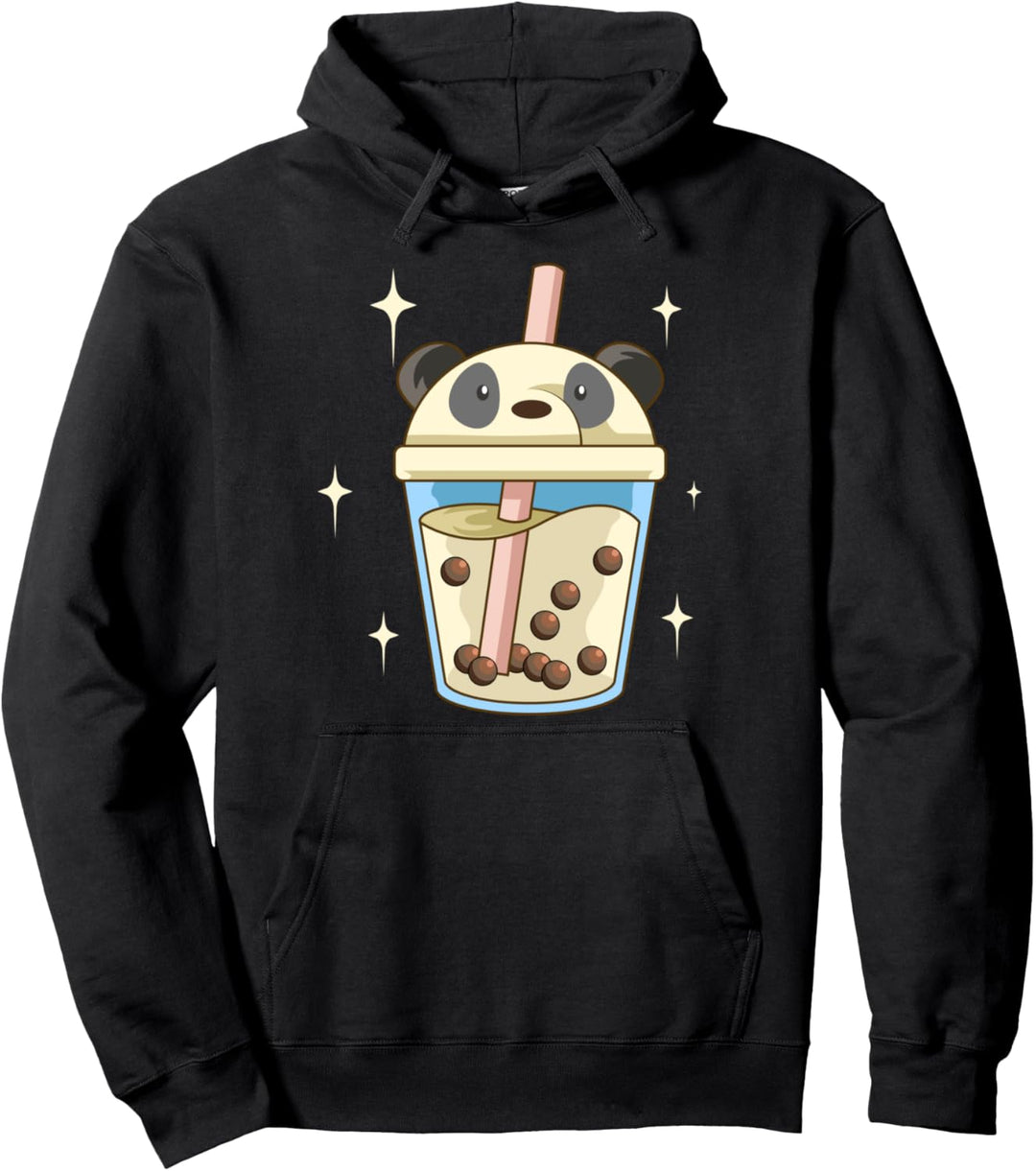Pearl Milk Tea Boba - Panda Bubble Tea Pullover Hoodie