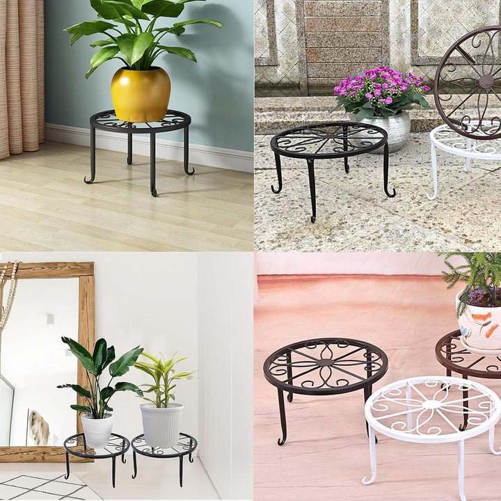 2 Stück Pflanzenständer Metall, Blumenhocker, Kunst-Topfhalter Schmiedeeisen, Flowerpot Basis, Retro
