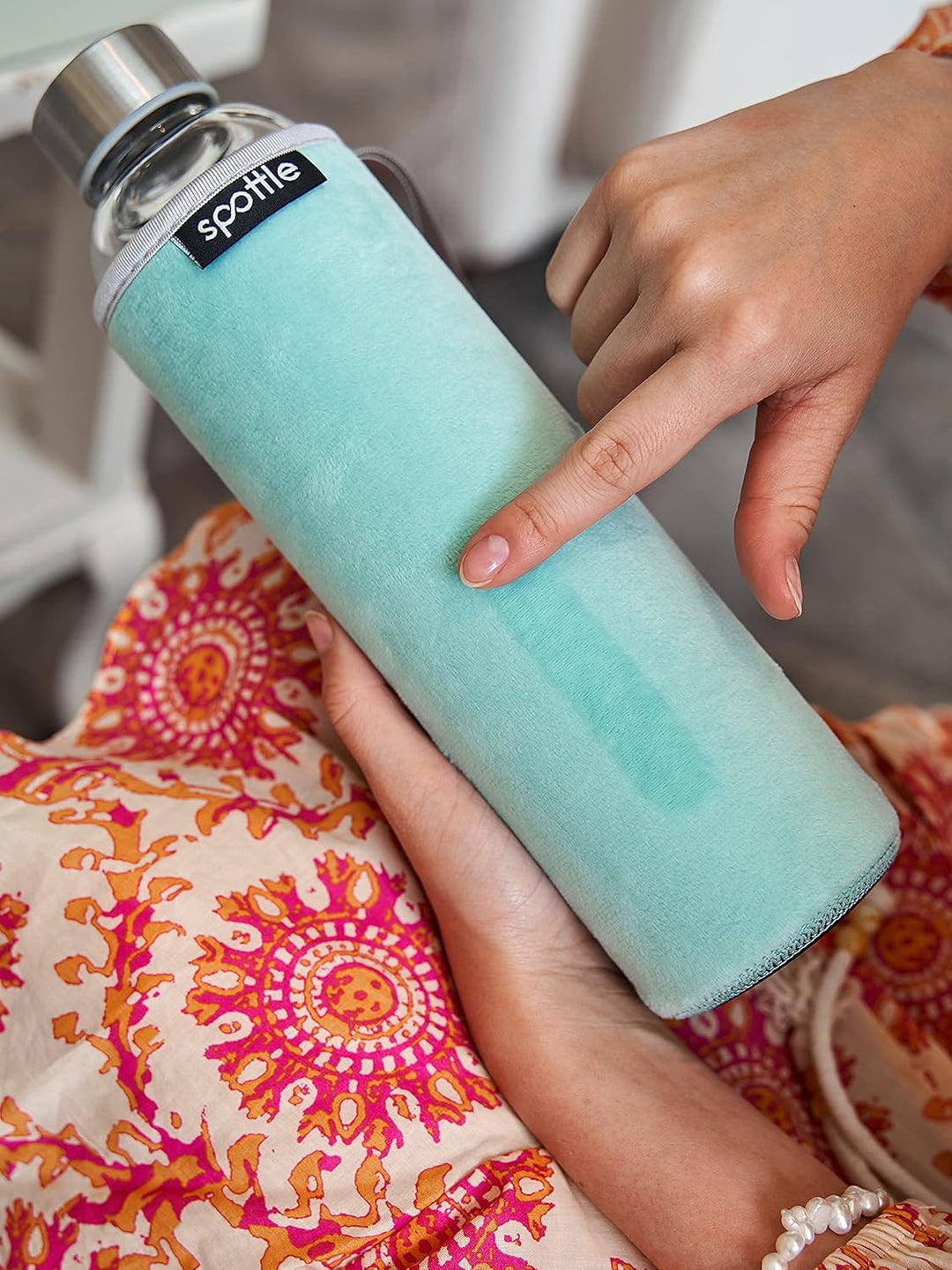 spottle Trinkflasche aus Glas 1l - Glasflasche 500ml - 750ml - 1 liter mit Neoprenhülle - Schutzhüll