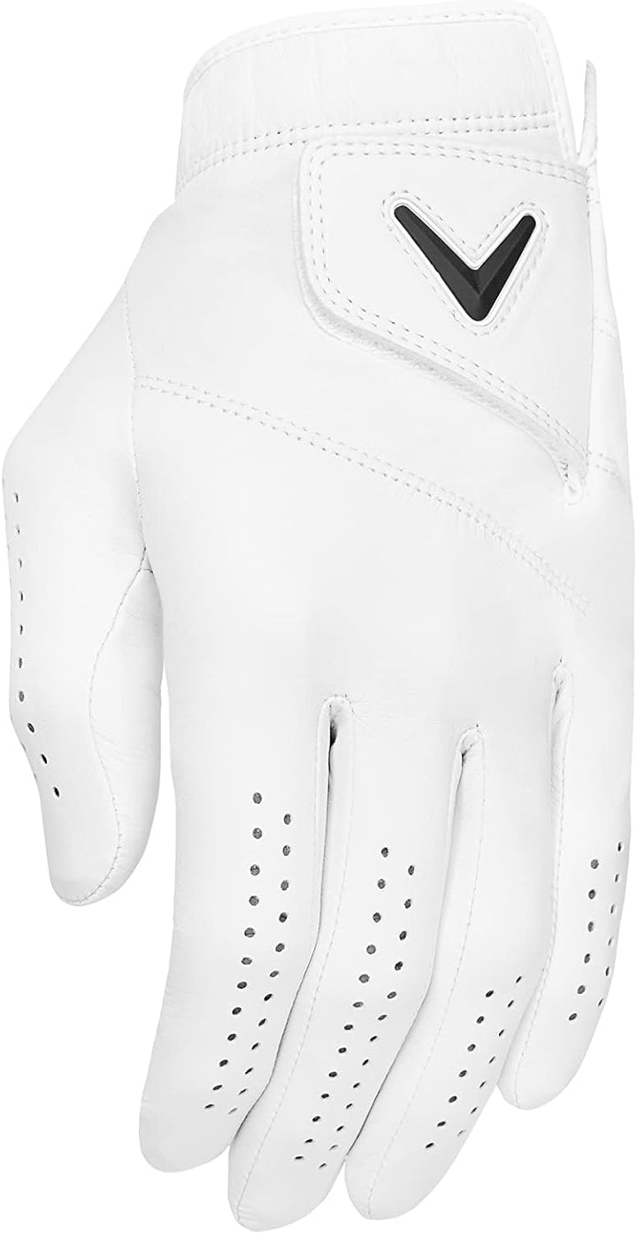 Callaway Golf 2022 Tour Authentic Handschuh Kadett (kürzere Finger) S Weiss Auf der linken Hand getr