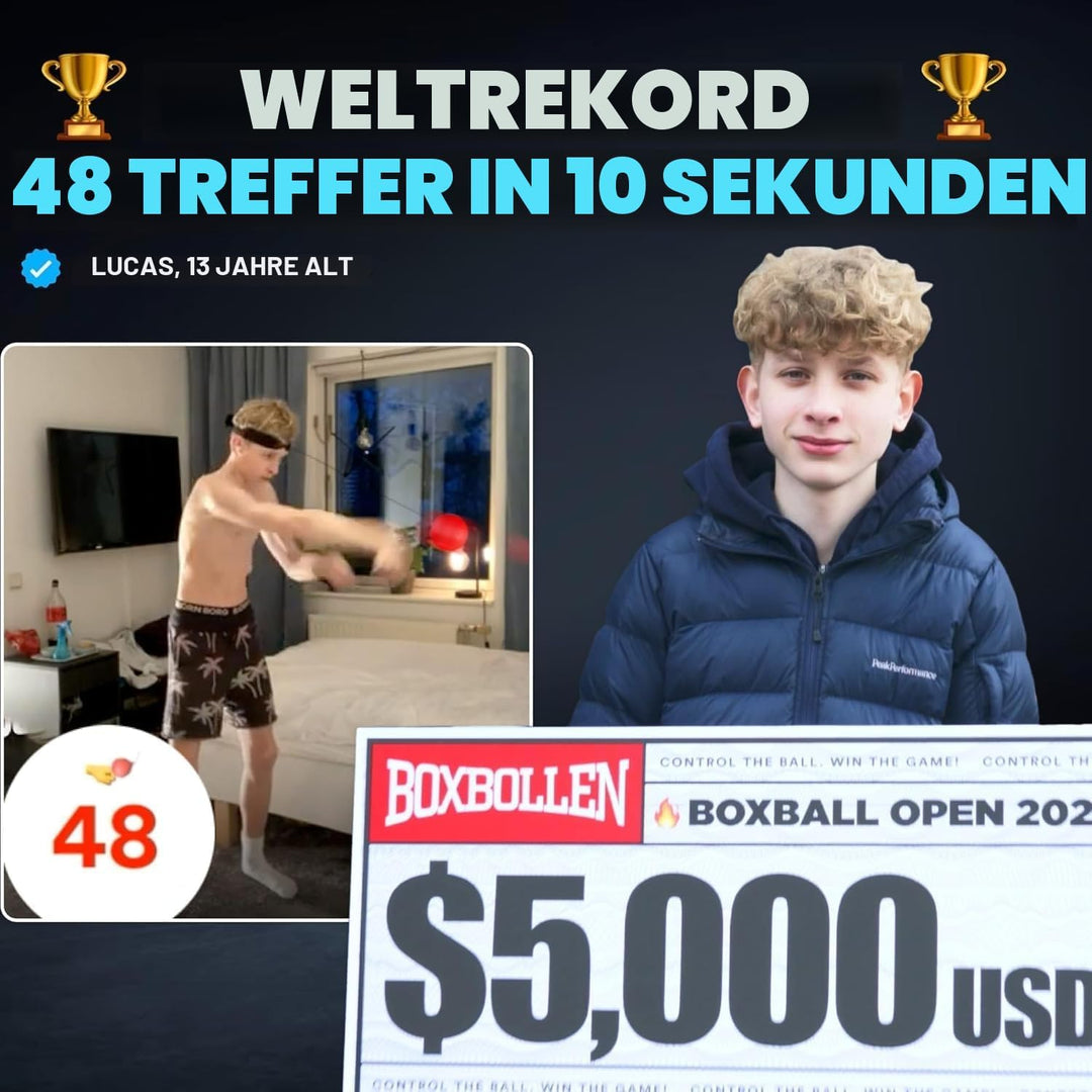 Boxbollen Original mit App, verwendet von Prominenten - MMA Gear Boxball - Boxreflexball mit verstel