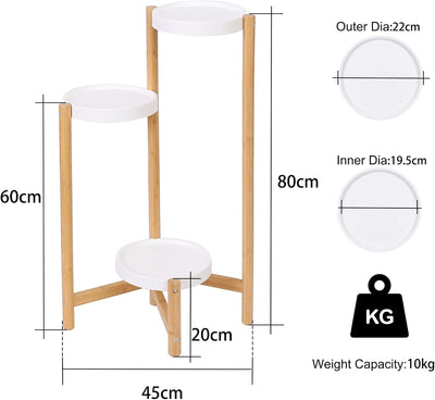 unho Blumentreppe, 3 Ebenen Blumenständer, ecke Pflanzentreppe aus Bambus für Indoor Outdoor Balkon