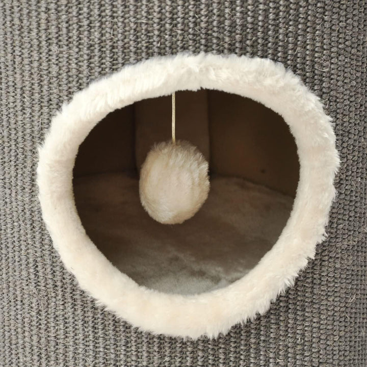 nanook Kratztonne Kratzbaum Oskar - Spieltonne für Katzen XXL mit 3 Höhlen und Spielball - Höhe 100