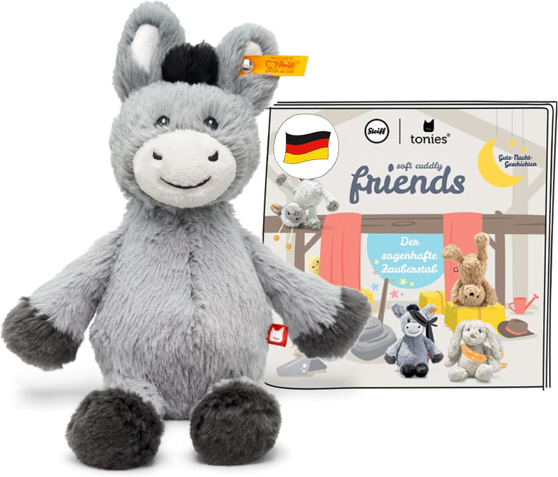 tonies Hörfiguren für Toniebox, Steiff Soft Cuddly Friends mit Hörspiel – Dinkie Esel, Gute Nacht Ge