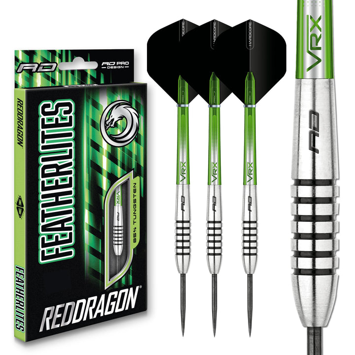 RED DRAGON Featherlite 9: 19g Tungsten Darts Set mit Flights und Schäfte