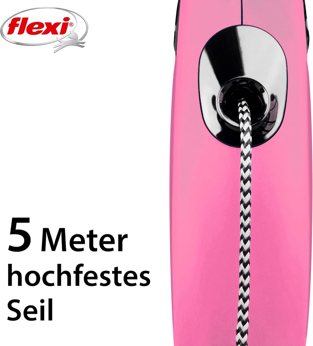 flexi New Classic M Seil 5 m pink für Hunde bis 20 kg 5 m (1er Pack) Pink, 5 m (1er Pack) Pink
