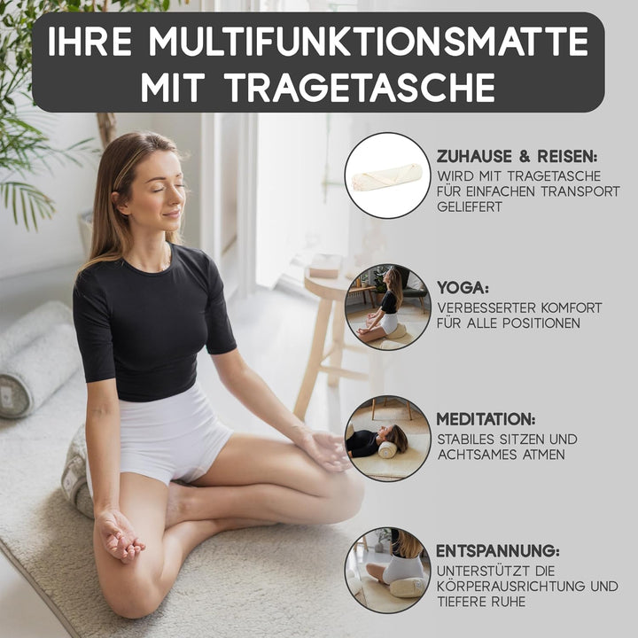 Yogamatte Schafwolle | Natürlich Merino Wolle Trainingsmatte | Yogamatte rutschfest | Hautfreundlich