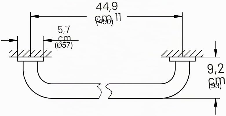 GROHE Essentials | Badaccessoires - Wannengriff | 507mm| 40793001 507 mm (Stichmass 450 mm) Rund, 50