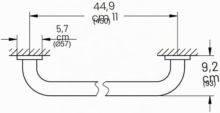 GROHE Essentials | Badaccessoires - Wannengriff | 507mm| 40793001 507 mm (Stichmass 450 mm) Rund, 50