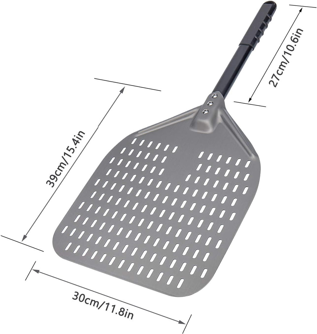 G.a HOMEFAVOR Perforierter Pizzaschieber, Pizzaschaufel aus Hart Eloxiertes Aluminium Rechteckige Pr