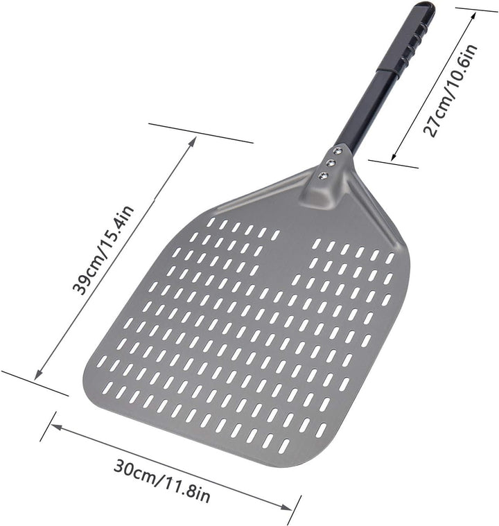 G.a HOMEFAVOR Perforierter Pizzaschieber, Pizzaschaufel aus Hart Eloxiertes Aluminium Rechteckige Pr