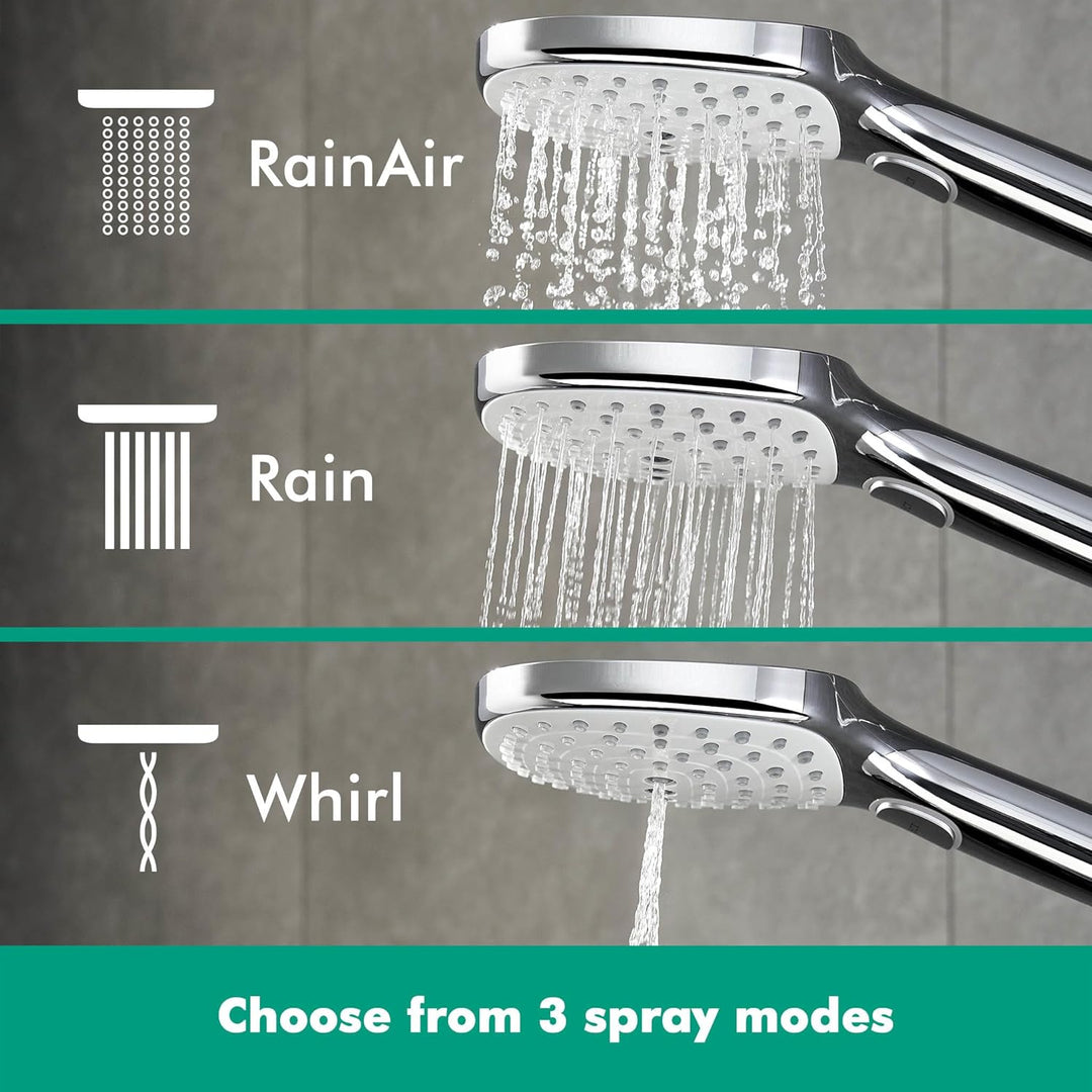 hansgrohe Duschsystem Raindance Select E 300 (Regendusche mit 4 Strahlarten, Duschkopf, Duschstange