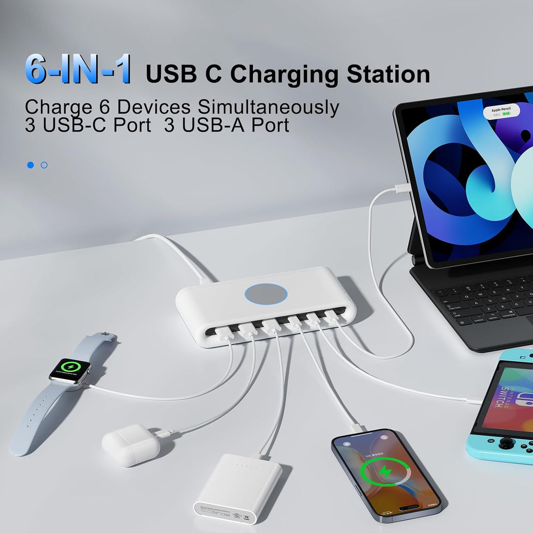 USB C Ladegerät Mehrfach,Schnellladegerät mit 20WPD+18WQC