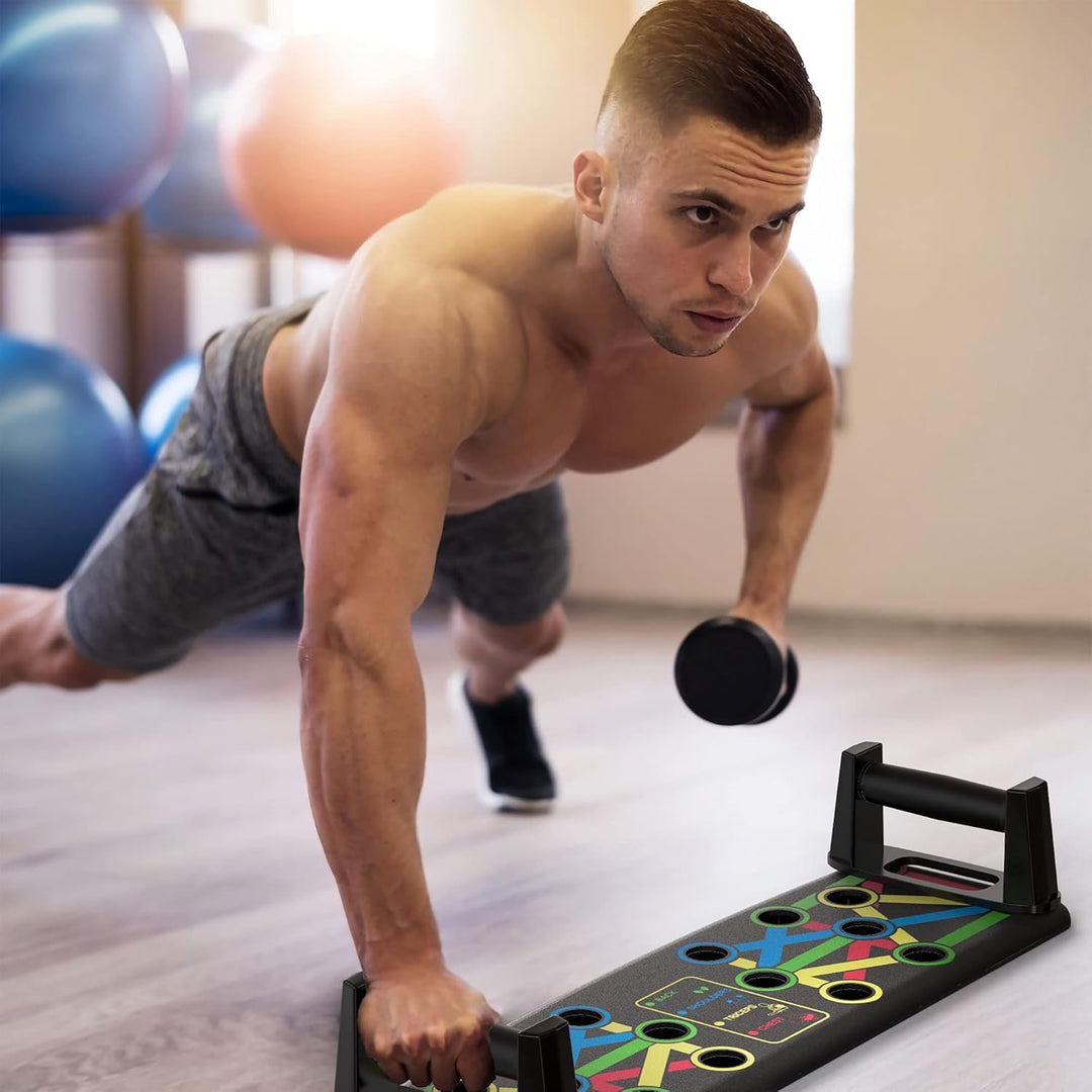 Multifunktionales Push-Up-Board in schwarz für Hometraining Büro und Unterwegs