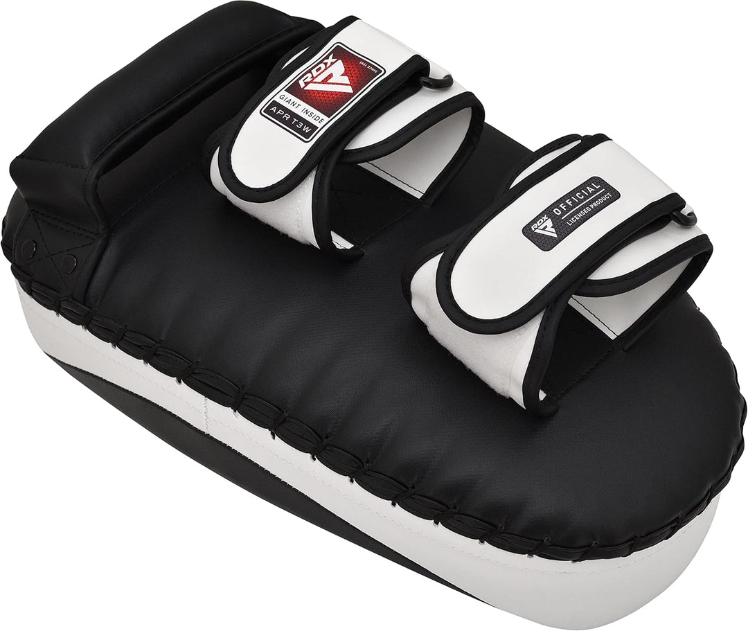 RDX Thai Pads for Kickboxing Muay Thai with Solid Handle Grip, Maya Hide Leather Curved Strike Shiel