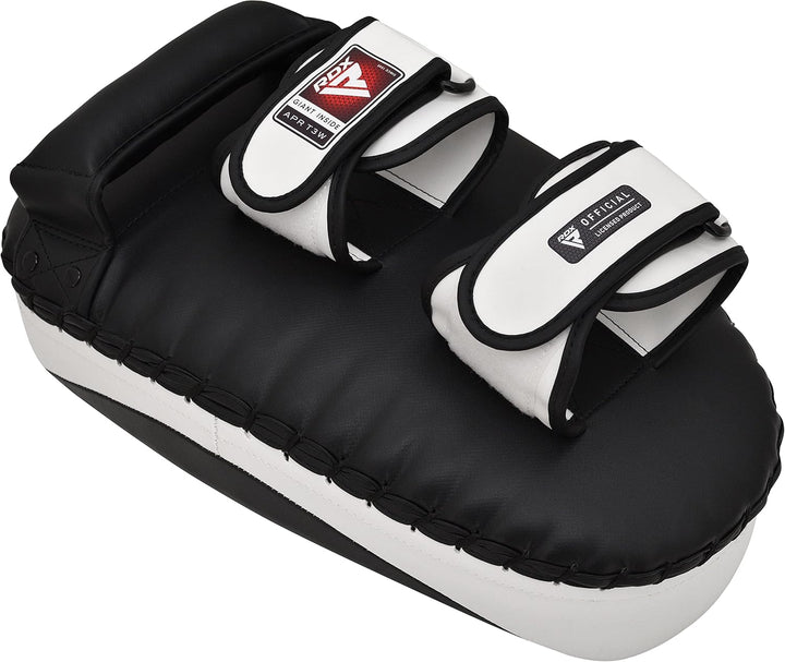 RDX Thai Pads for Kickboxing Muay Thai with Solid Handle Grip, Maya Hide Leather Curved Strike Shiel