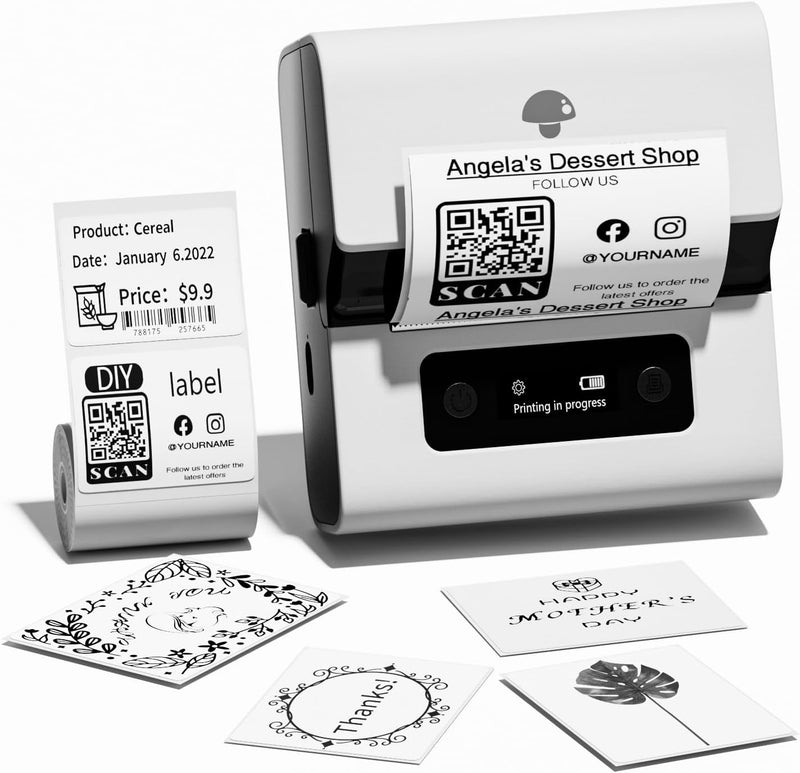 Phomemo M221 Etikettendrucker - Bluetooth Beschriftungsgerät Selbstklebend, Etikettiergerät für Unte