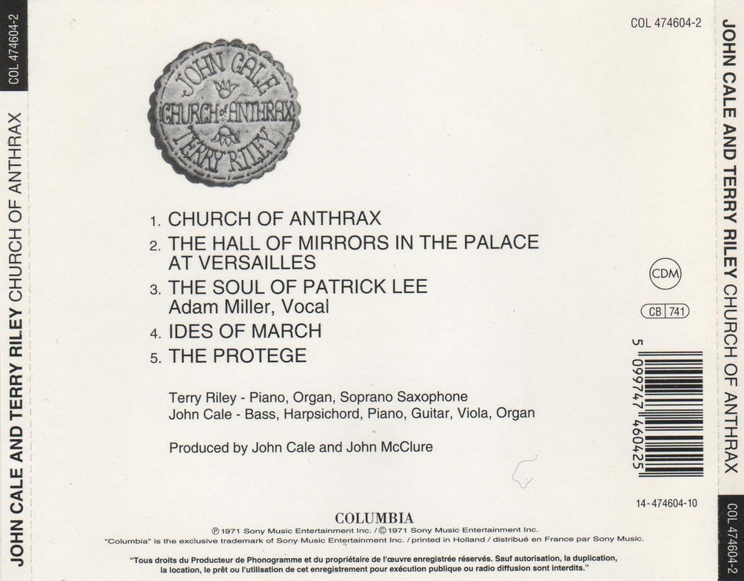 Church of Anthrax, Audio-CD