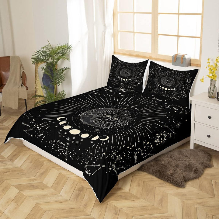 Loussiesd Sonne und Mond Bettwäsche Set 135x200cm Boho exotisches Dekor Bettwäsche Kinder Jungen Mäd