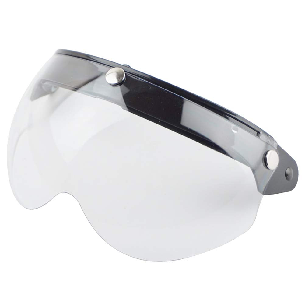 Helmvisier Universelles 3 Druckknopf Winddichtes Sonnenschutz Halbgesicht-Retro Motorradhelm Visier