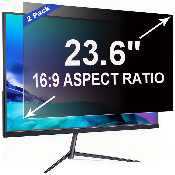 2 Stück Sichtschutzfolie für 23.6 Zoll 16:9 (52.2x29.4cm) Monitor - Blaulichtfilter & Blendschutz, A