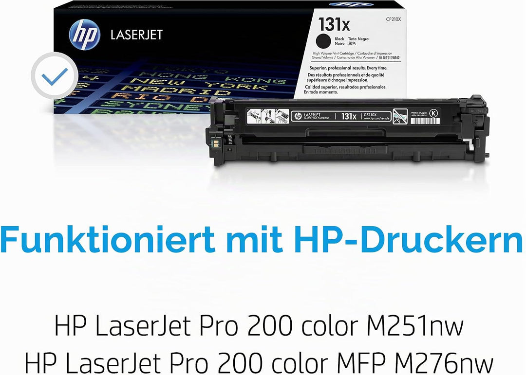 HP 131X (CF210X) Schwarz Original Toner mit hoher Reichweite für HP LaserJet Pro 200 Color M251, MFP